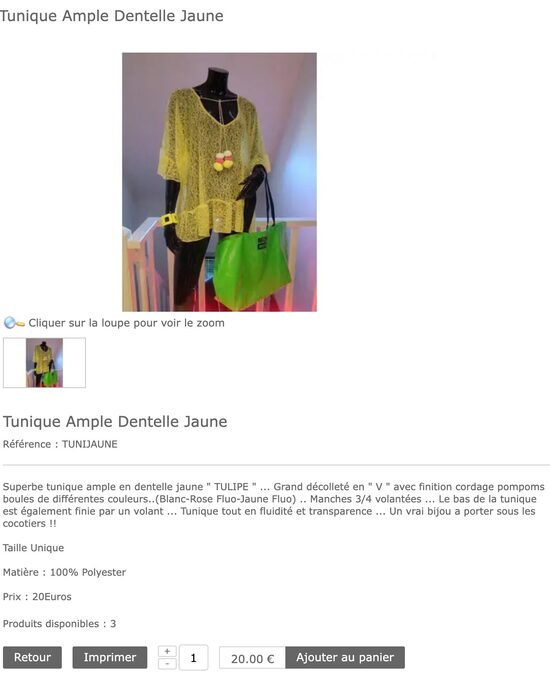 Tunique jaune